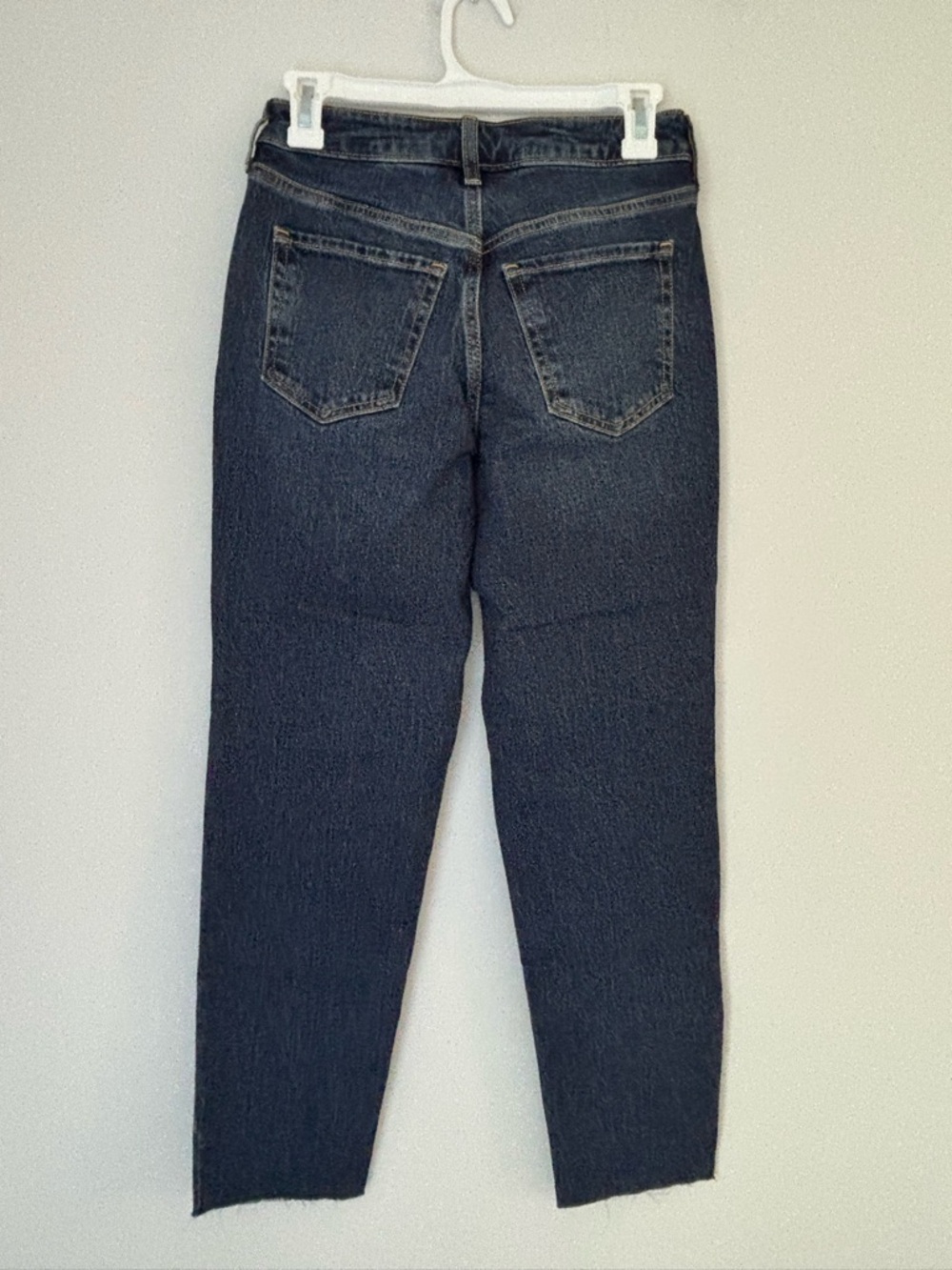 Old Navy Dark Wash Raw Hem OG Ankle Straight Jean Size 0 NWT - Picture 13 of 14